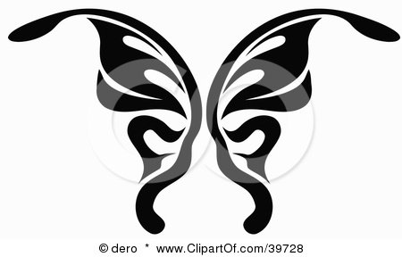 Royaltyfree insect clipart picture of a black and white butterfly tattoo