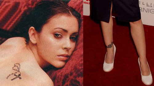 charmed tattoos. her stylish ankle tattoo.