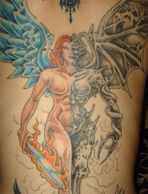 Angel Devil tattoo from