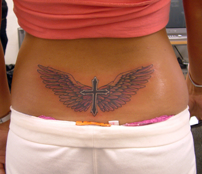 large lower back tattoos for women Cross Tattoo Designs