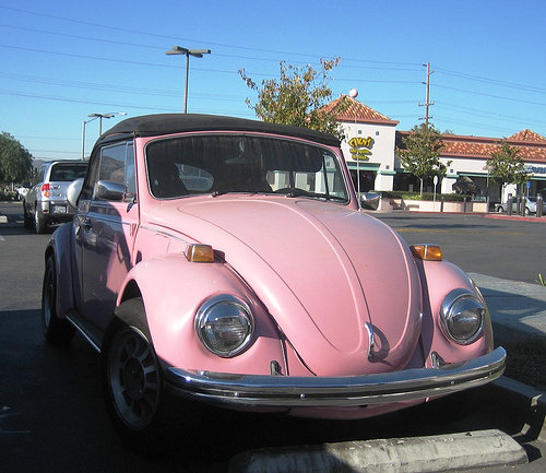 pink vw beetle convertible for